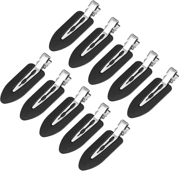 10 st Smink Hårklämma Inga Veck Hårklämma Inga Böj Hårklämmor Lockstift Klämmor för Lugg Finger Waves Smink Applicering Frisör Hårnålar för Hår
