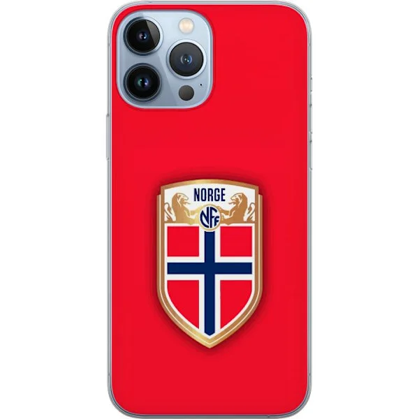 Kompatibel Mobilcover til Apple iPhone 13 Pro Max Norsk fodboldemblem mod rød baggrund med national identitet og sport-inspireret design