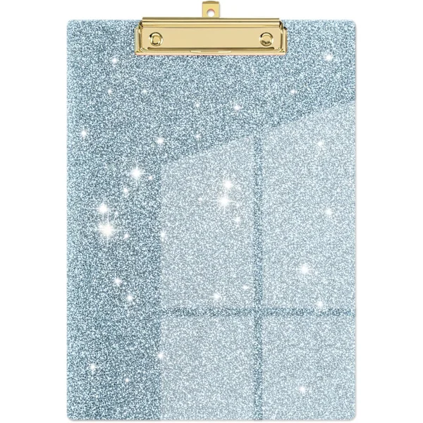 Acrylic Clipboard, Fashion Glitter Clipboard, Standard Letter Size Clipboard, A4 Size 12.5" x 9", Office Supplies and Accessories (Blue)