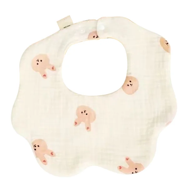 Baby hagesmæk i kronbladsform, bomuld, dejlig fugtabsorption, blød, åndbar, baby hagesmæk i flere lag, kaninhoved
