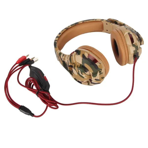 Gaming Headset Dual 3.5mm Justerbar Lydstyrke Over Ear Headset med Mikrofon til PC Laptop PS4 Xbox One