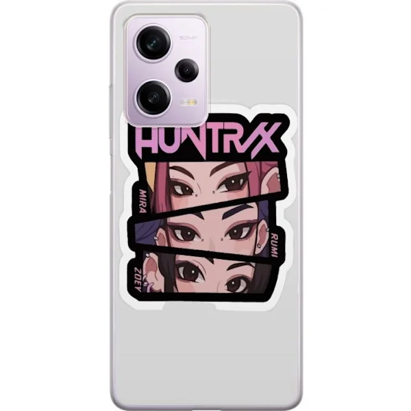 Kompatibelt Mobilskal till Xiaomi Redmi Note 12 Pro Illustrerat motiv med HUNTRX och tre karaktärer i modern anime-inspirerad stil