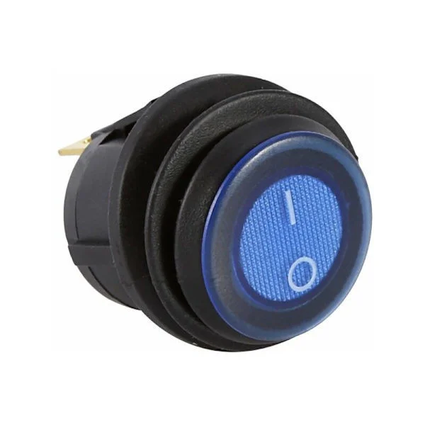 Stor vippebryter, 12V LED spotlys bilbåt rund vippebryter PÅ/AV SPST blå