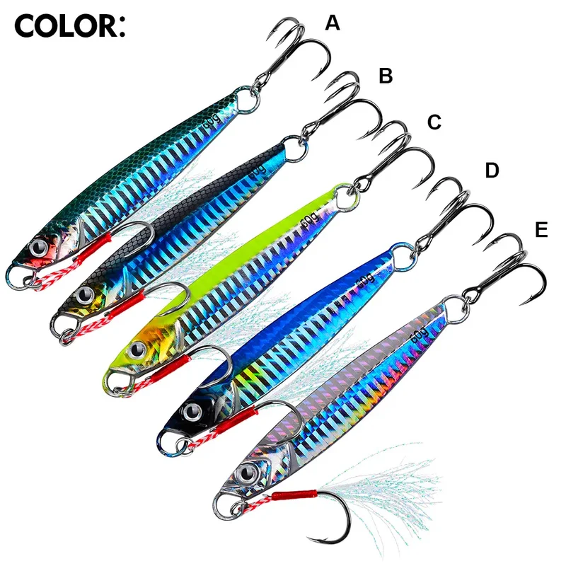 AliExpress - Leurres de jigging en mer, jig métallique, idéal pour la pêche en mer et la pêche en bateau, jigging, appât de pêche, appât artificiel, 