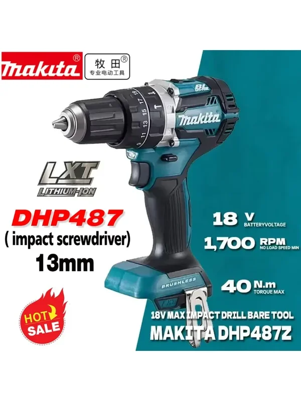 AliExpress - NEUER Makita Akku-Schlagschrauber DHP487 Kabelloser Schlagschrauber Bürstenloser Elektro-Schlagschrauber 18V Wiederaufladbares 