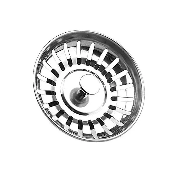 Diskpropp i rostfritt stål - 79 mm - Universal diskpropp - Diskbänksplugg/sil - Diskbänksplugg för kök (2-pack)