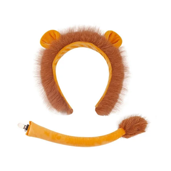 Løve Rollespill Kostyme Ansiktsklistremerke Halloween Dyrekostyme for Gutt Jente Barn Voksen Halloween Bursdag Cosplay