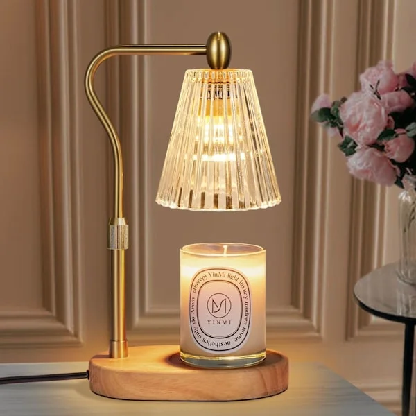 Lampe for oppvarming av lys, Lysvarmer med timer, dimmer og justerbar høyde, Elektrisk voksvarmer, Vintage hjemmeinnredning, Lys [GKS]