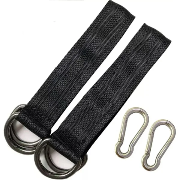 Stykker Træ Swing Stropper Hængende Stropper Swing Tilbehør 25cm Træ Swing Hængende Sæt Kraftige Stropper Suspension med 2 Karabinhager