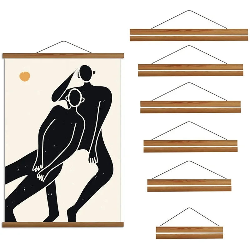 AliExpress - 21-100 cm Teak Grenen Hout Magnetisch Schilderij Frame Houten Fotolijst Schilderij Canvas Poster Frame Canvas Frame Art Hanger Kerstmis