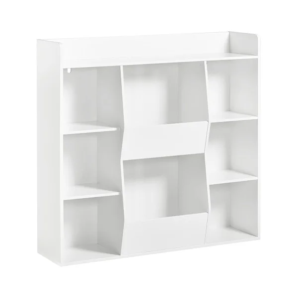 SoBuy Lasten kirjahylly 8 hyllyllä valkoisessa 105.8x33.5x104cm, moderni KMB55-W
