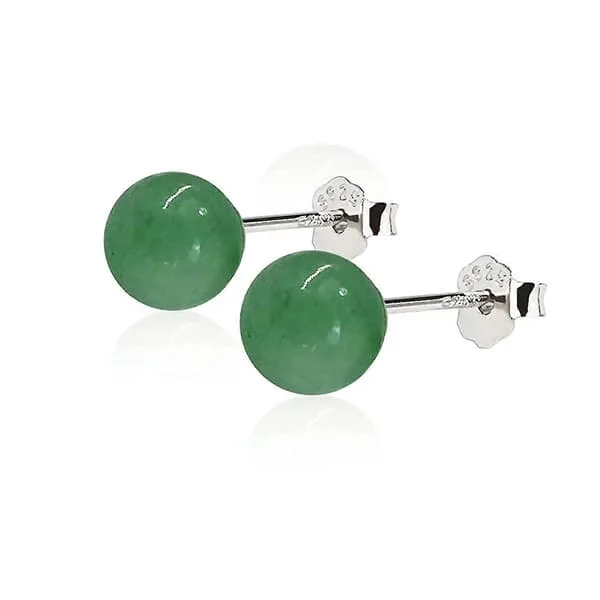 GLLBTPT Jade Øreringe Studs 925 Sterling Sølv Øreringe Studs til Følsomme Ører Grøn Jade Stud Øreringe til Kvinder og Mænd Tilbage til Skole August 