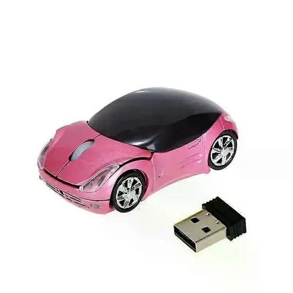 Trådlös Mus Batteri Möss Trådlös Datormus 2.4G Kontor Gaming Mus 3 Knappar Söt Bil Intressant Mus För Laptop PC Rosa