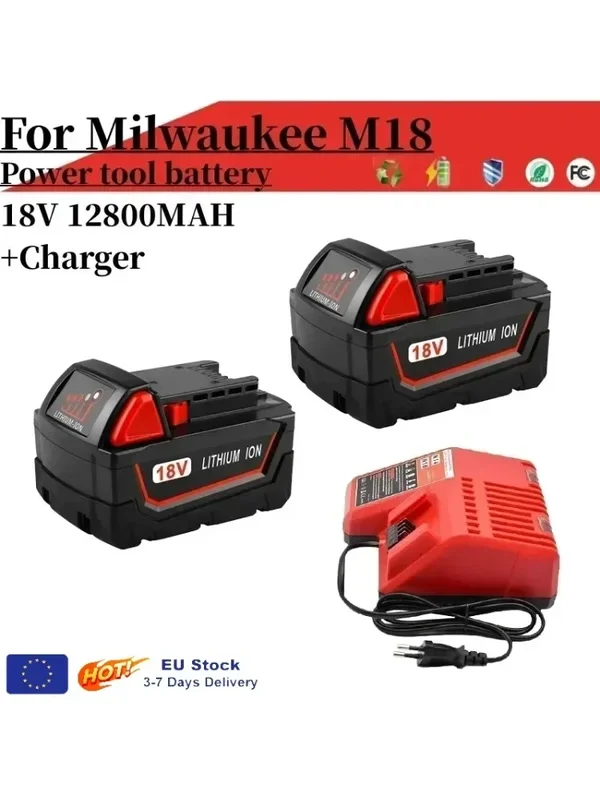 AliExpress - Für Milwaukee M18 Elektrowerkzeug-Akku, Ladegerät, BR, XC, 18V, 6000mAh M18B5, 48-11-1860, Eingebauter 18650 Akku
