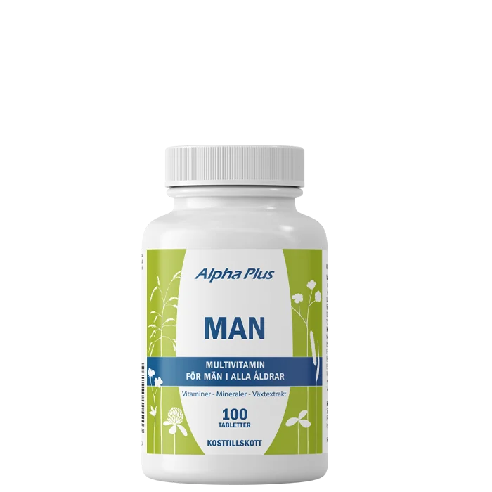 Alpha Plus Vitaminer & mineraler Man 100 tabletter zink