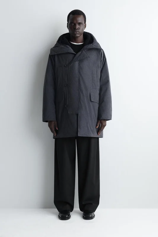 COS Men's Dunparkas Med Huva I Tekniskt in Grå