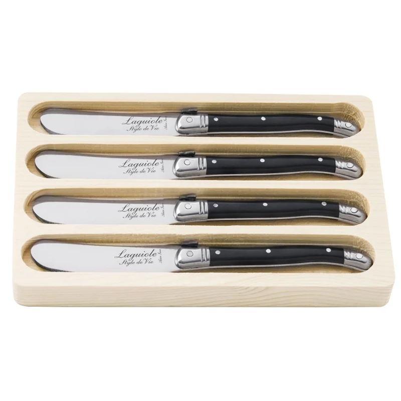 Laguiole style de vie Laguiole Smørkniv 4-pak, sort | KitchenOne