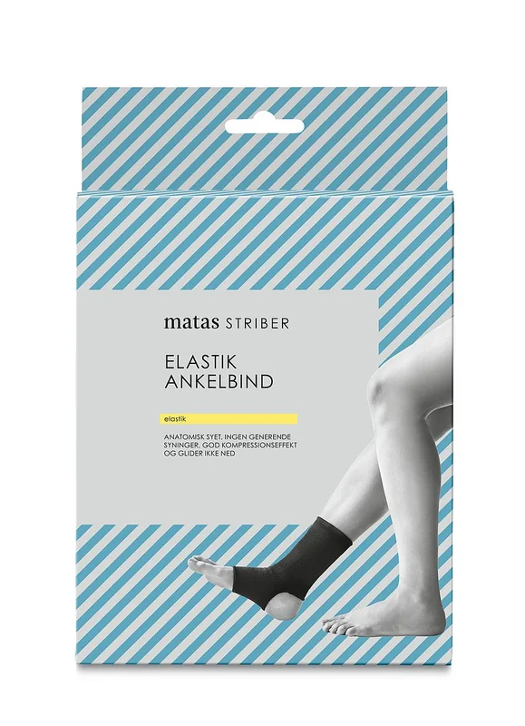 Spar 20% • Køb 2, Matas Striber Elastik Ankelbind Sort 26-30 cm, Medicin & Pleje, Støttebind, Ankelstøtte