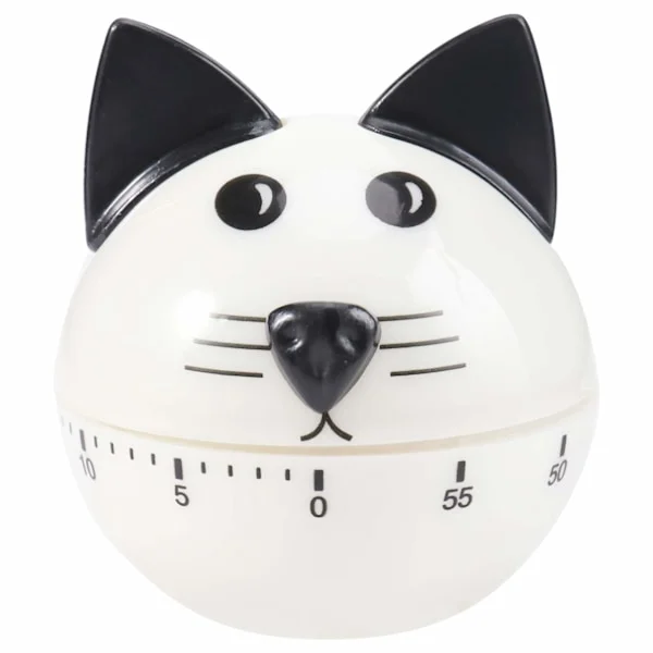 Kat Køkken Timer 60 Minutter Mekanisk 3D Visuel Timer Dyre Alarmur Timer Køkken Timer til Klasseværelse Madlavning Mekanisk Ægur