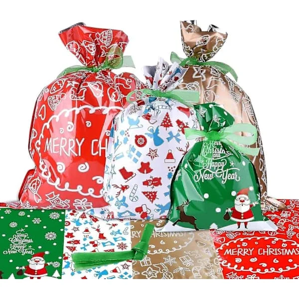 Christmas Gift Bags Gift Wrapping Mixed Styles Bags With Ribbons For Christmas Gift Wrapping
