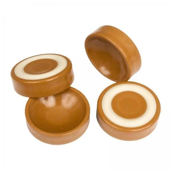 2x4st Möbelgreppskoppar Runda Golvskydd 43mm För Soffor Sängar Pianon Brun
