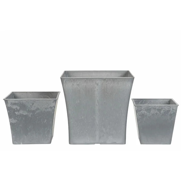 Kruka Utomhus Vipp Ljusgrå 3-pack – 13/15/22 cm | A Lot Decoration