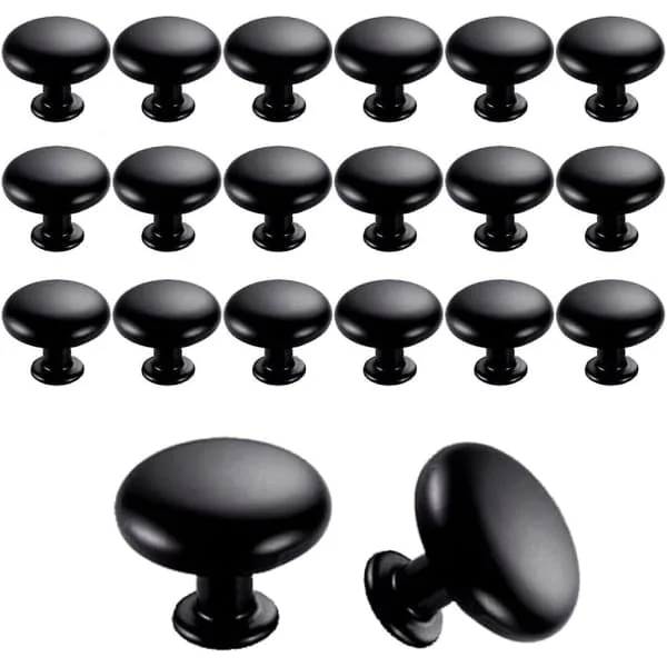 Vintage Skåpshandtag Svarta 20-pack 30mm Hållbara Kök Knoppar[D]