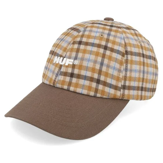 HUF - Bruin unconstructed Cap - Shadow Plaid 6 Panel Cv Hat Brown Dad Cap @ Hatstore