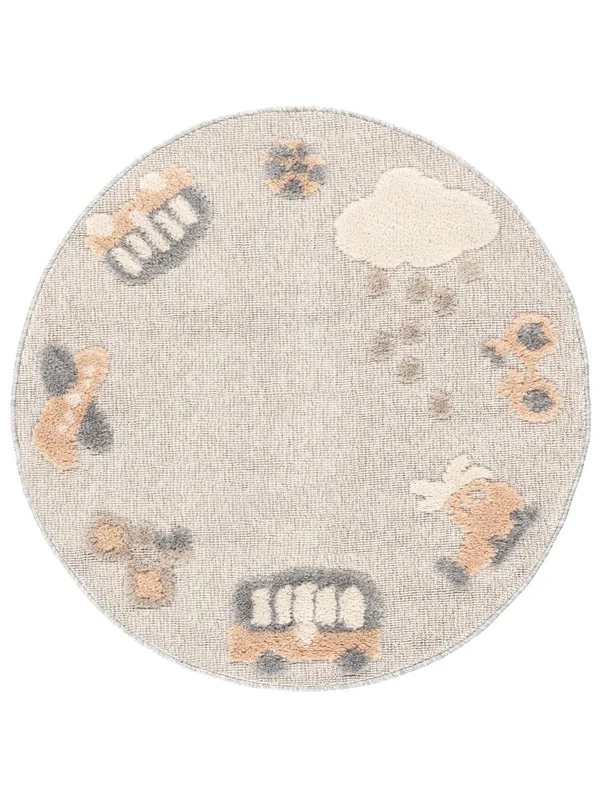 Kids Rug Round-Trip Terracotta Round Small Oeko-Tex
