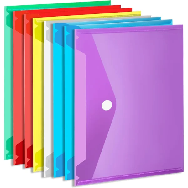 Plastkuvert, 8-pack Plastmappar för Dokument, A4 Plastmapp, Plastkuvert för Dokument