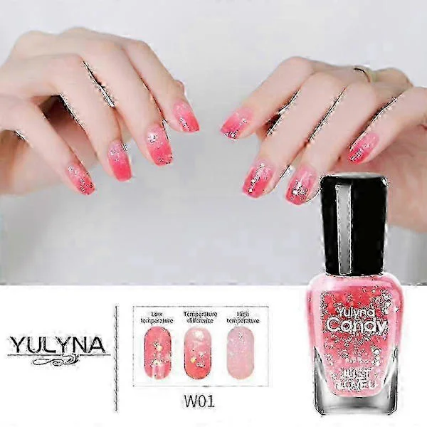 【YD】Termokromisk Gel Neglelak Sommer Temperatur Skinnende Farveskiftende Serie Semi Permanent Soak Off UV Neglelak Lim