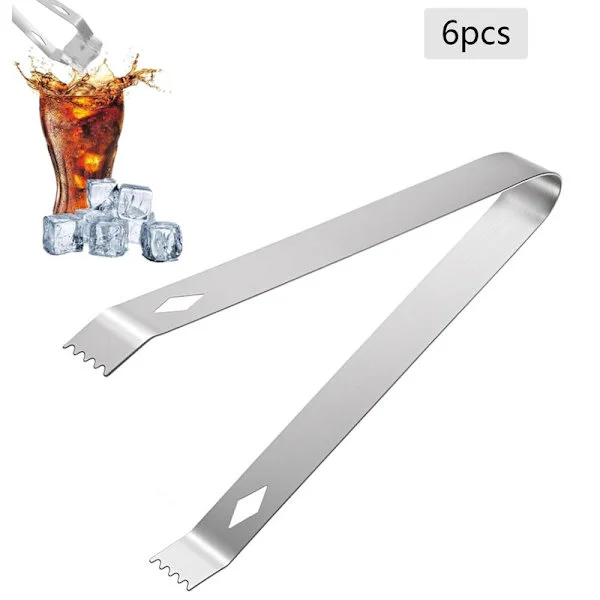 4-pack 16cm Stainless Steel Ice Tongs - Multifunctional Serving Tongs for Ice, Sugar, Snacks, Perfect for Party, Bar, Restaurant and Coffee Bar
