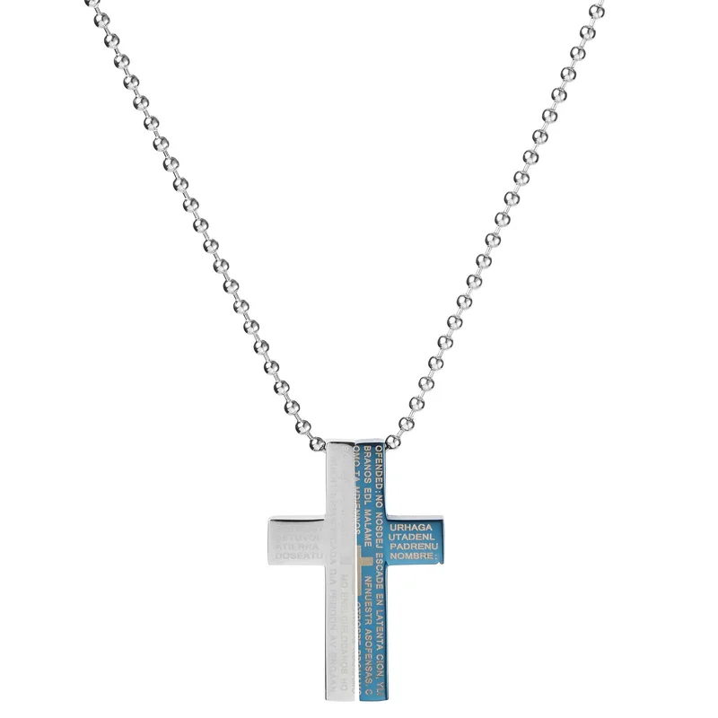 Two-Piece Cross Necklace for Men
