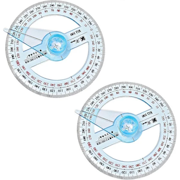 Gradskivevinkelmåler 2 stk. Gradskive Sirkel Gradskive 10 cm Plast Gradskive 360 Linjal Måleverktøy for Studenter