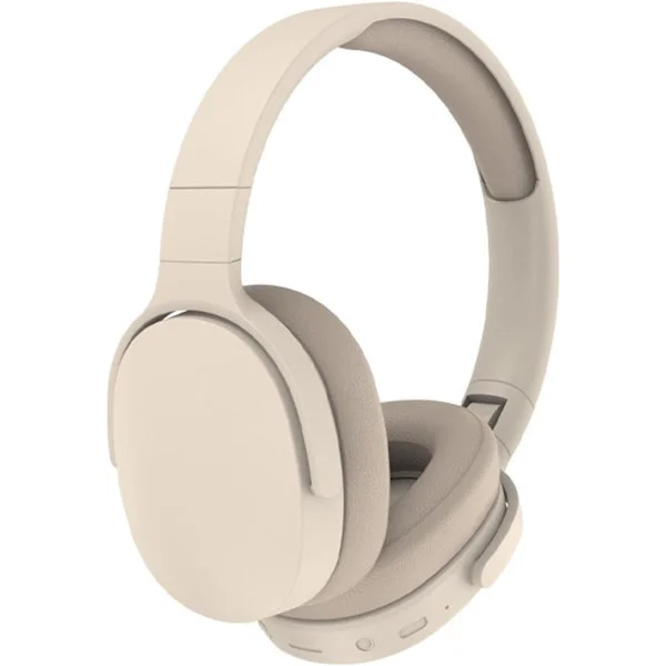 Wireless Bluetooth Headphones, Noise Cancelling Adjustable Wireless Headphones, Bluetooth-compatible 5.1 Stereo Ear Headphones for Sports Travel Beige