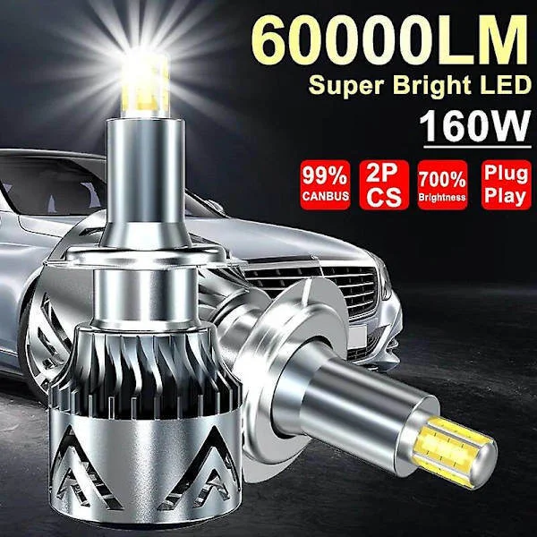 3D 360 H7 Led Canbus Bilstrålkastarlampor 60000lm H11 H4 H1 HB3 9005 HB4 9006 160w Bil Dimljus Turbo Mini Lampa Led 2ST H1