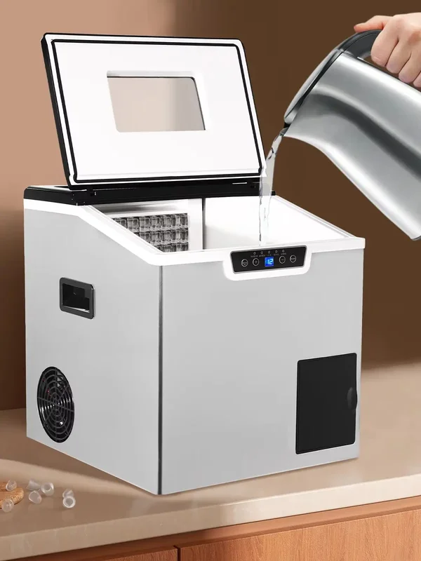 AliExpress - ZBS-20 2-in-1 Eiswürfel- und Crushed-Ice-Maschine mit quadratischen Eiswürfeln, klarem LCD-Display, 30-40 kg/Tag Eisproduktion für 