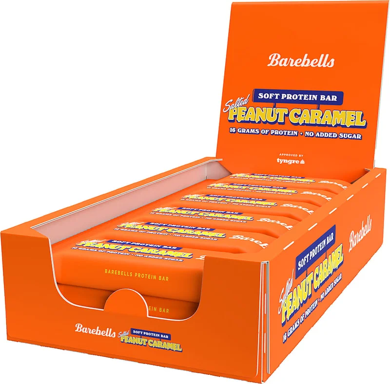 Barebells Proteinbar 12-pak (1 kasse) Soft Peanut Caramel, Sport & Velvære, Protein & Energi, Energi- Og Proteinbarer