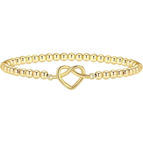 Guldbarmbånd til kvinder Guldbelagte perlearmbånd Stabelbare armbånd til kvinder Guld charmearmbånd Ikke-anløbende guldsmykker