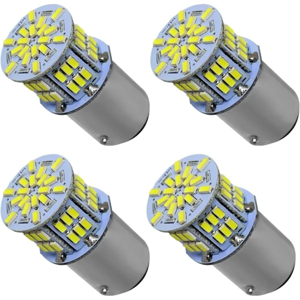 1157 Valkoiset LED-polttimot, 4 kpl Valkoiset 6000~7000K 12V-24V P21/5W 12~14LM LED-polttimot jarruvaloihin, suuntavilkkuihin ja takavaloihin