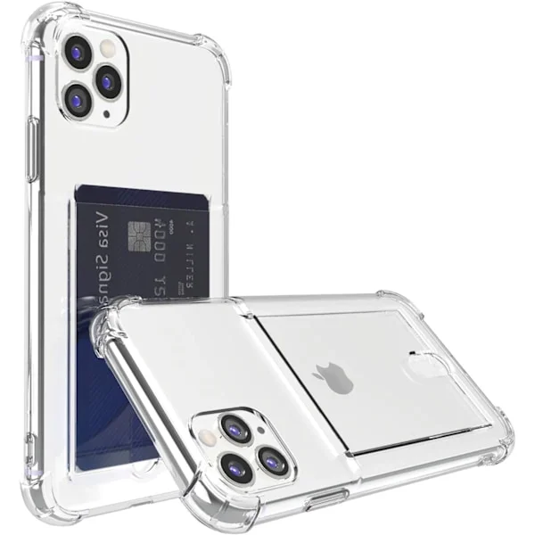 iPhone 11 Pro Max Transparent iPhone Skal Korthållare Plånboksfodral