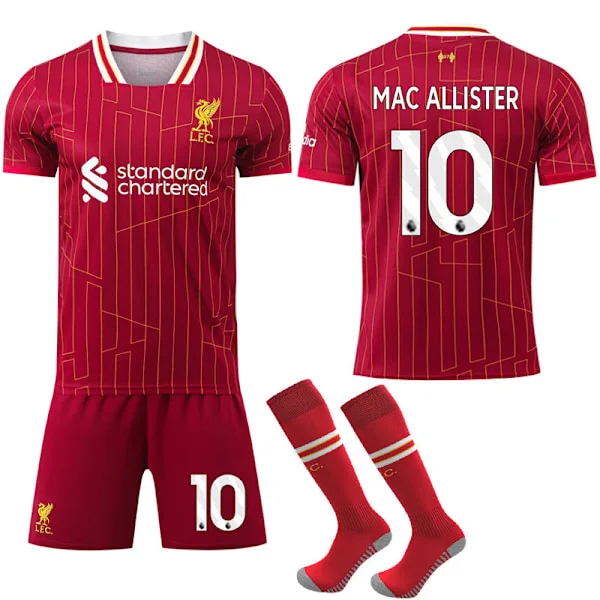 Liverpoolin kotijalkapallopaita lapsille ja aikuisille 2024-2025 sukilla nro 10 MAC ALLISTER nro 10 MAC ALLISTER nro 10 MAC ALLISTER