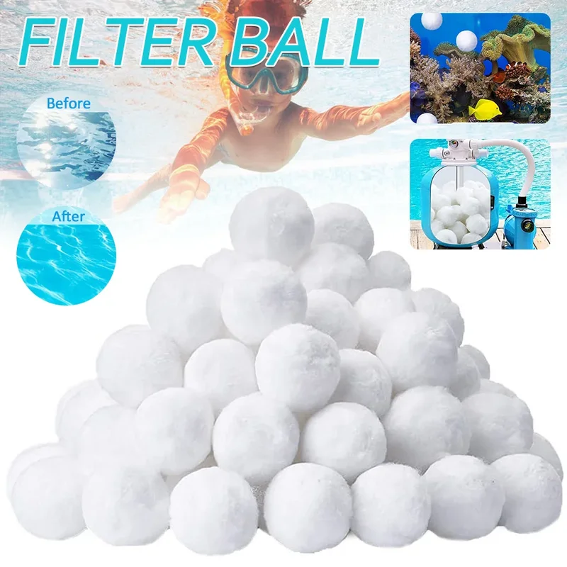 AliExpress - 700g Filterball Wasserfaser-Baumwollbälle Schwimmende Kugeln Oberflächenöl-Absorber für Schwimmbäder Filtersand Wiederverwendbarer 