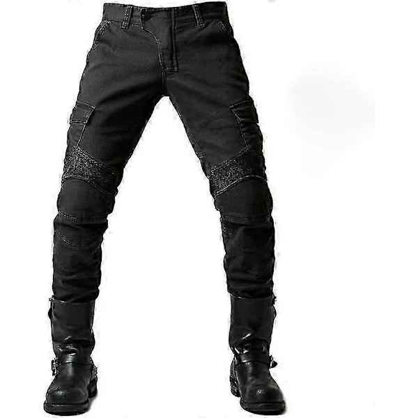 Motorcykelbyxor Skyddsbyxor, Herr Motorcykeljeans Tillverkade Av Andningsbart Slitstarkt Kevlar Med 2 Par Höftskydd