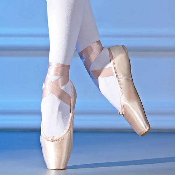 Balletspidssko Balletsko Dansesko 18,5-19cm Professionelle Balletsko Lyserøde Balletspidssko med Tåkappe til Piger Kvinder...