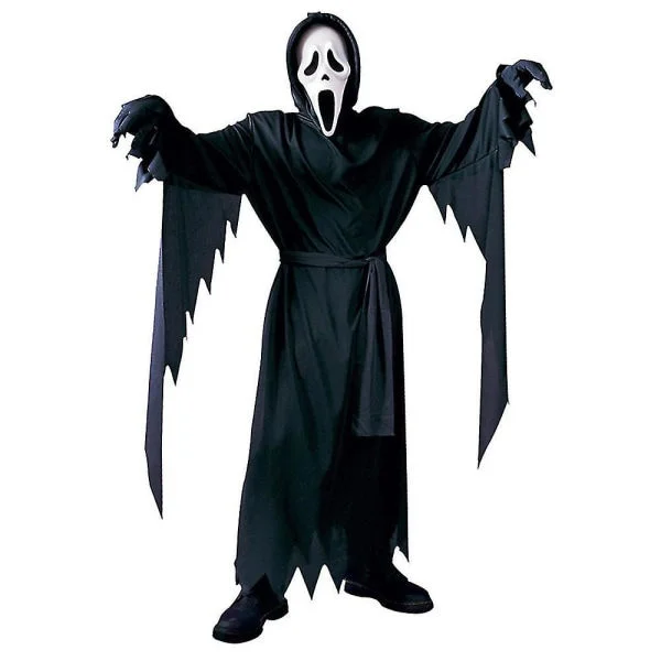 5-14 år Barn Halloween Scream Cosplay Kostyme Spøkelse Barn Karnevalskostyme Med Maske 12-14 År