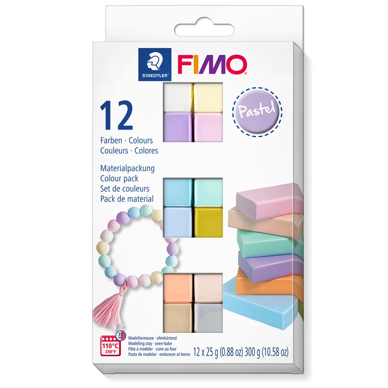 FIMO Soft Modelling Clay 12 x 25 g Pastel colours