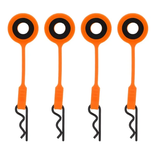 4 stk. RC Karosseri Clips Bil Karosseri Stifter Holder Silikone Metal Universal til 1 10 Skala Model Bil Orange