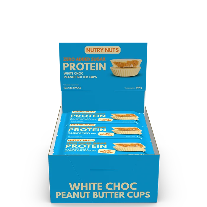 Box Nutry Nuts Protein Peanut Butter Cups 42 g Chocolate Hazelnut