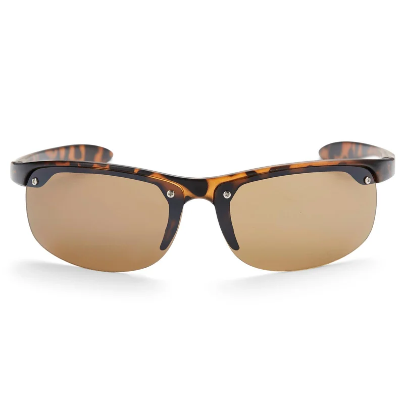 Tortoise Shell & Brown Wraparound Sports Sunglasses for Men